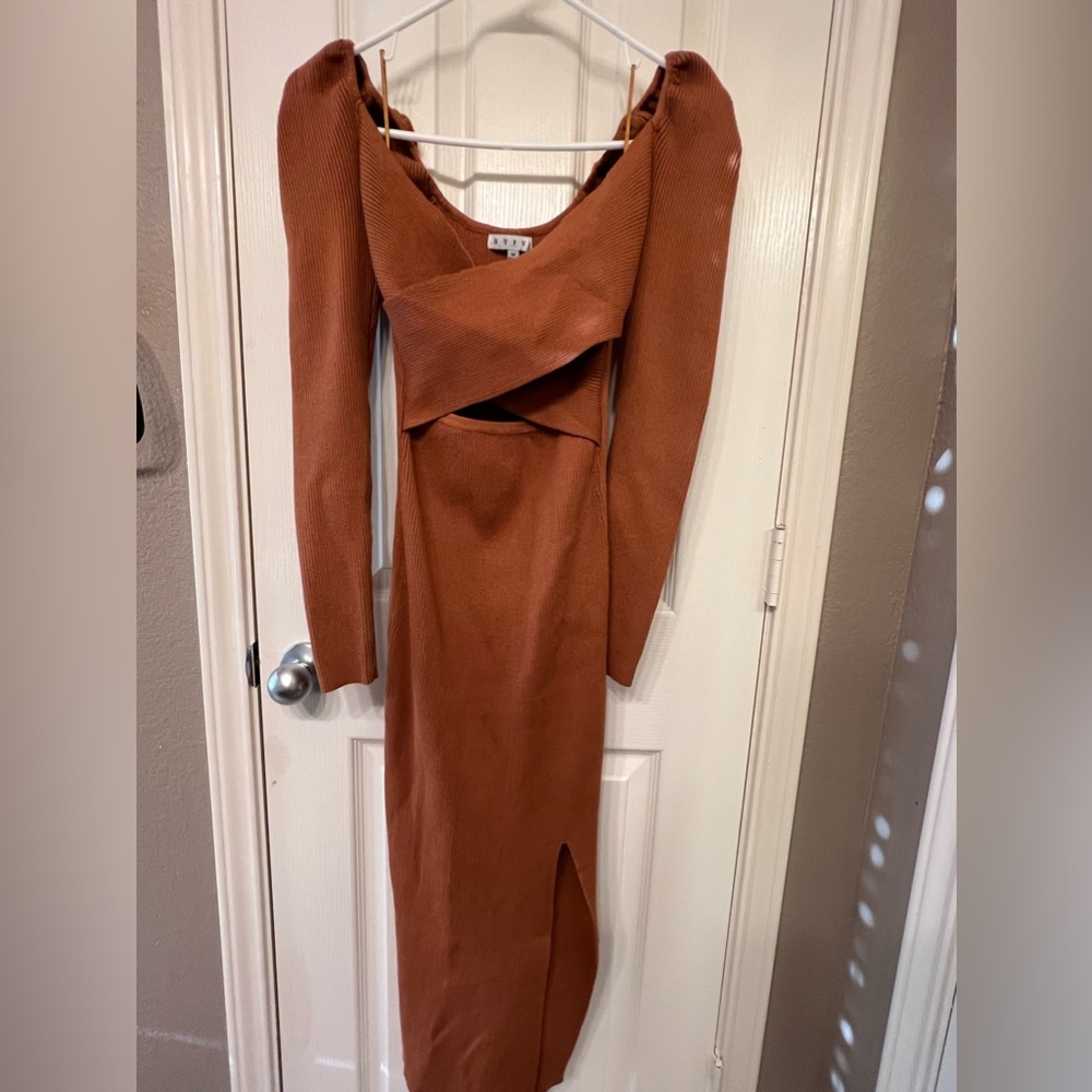 HYFVE orange body con dress, size medium